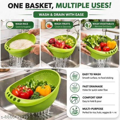 Multi-Use Strainer Bowl | Vegetable & Fruit Washer 🍎